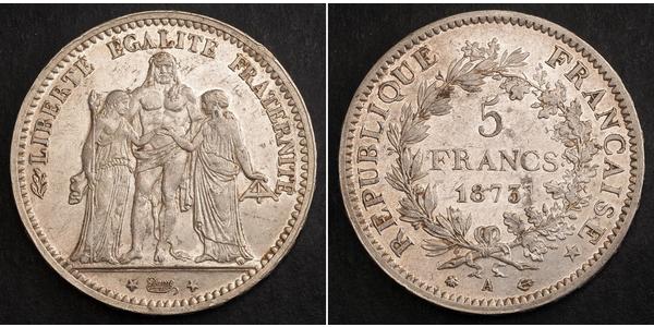 5 Franc Terza Repubblica francese (1870-1940)  Argento 