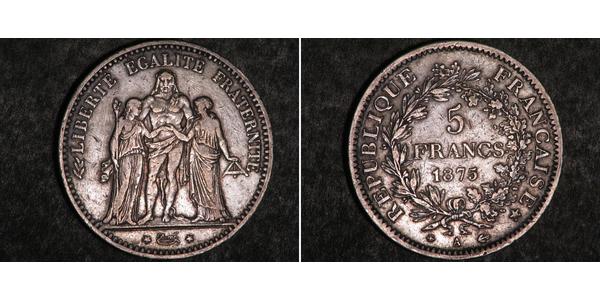 5 Franc Terza Repubblica francese (1870-1940)  Argento 