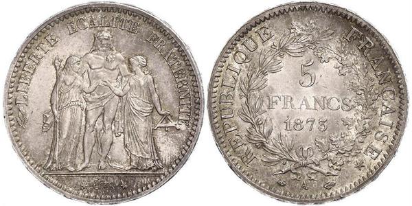 5 Franc Terza Repubblica francese (1870-1940)  Argento 