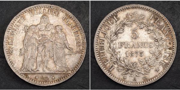 5 Franc Terza Repubblica francese (1870-1940)  Argento 