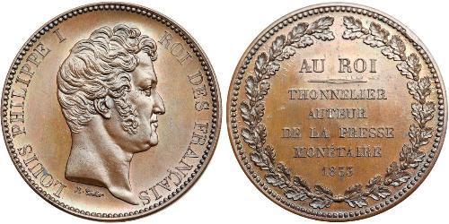 5 Franc Monarchia di Luglio (1830-1848) Bronzo Luigi Filippo di Francia (1773 -1850)