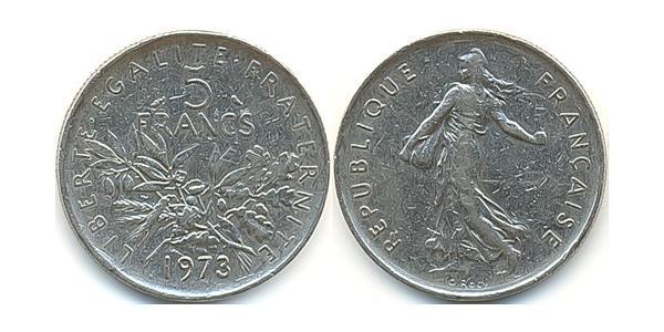 5 Franc French Fifth Republic (1958 - ) Copper/Nickel 