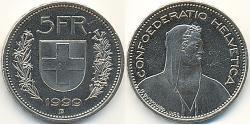 5 Franc Switzerland Copper/Nickel 