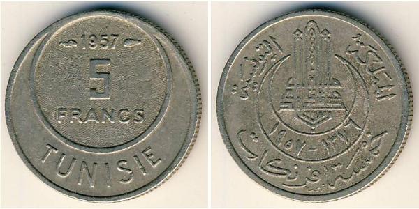 5 Franc Tunisia Copper/Nickel 