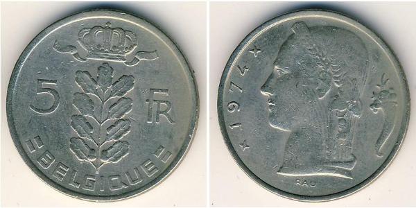 5 Franc Belgique Cuivre/Nickel 