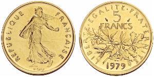 5 Franc French Fifth Republic (1958 - ) Gold 