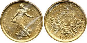 5 Franc Fünfte Französische Republik (1958 - ) Gold 