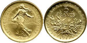 5 Franc Fünfte Französische Republik (1958 - ) Gold 