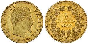 5 Franc Second French Empire (1852-1870) Gold Napoleon III (1808-1873)