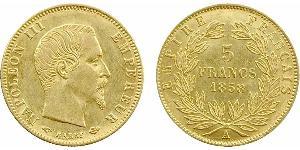 5 Franc Second French Empire (1852-1870) Gold Napoleon III (1808-1873)