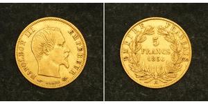 5 Franc Second French Empire (1852-1870) Gold Napoleon III (1808-1873)