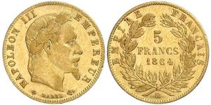 5 Franc Zweites Kaiserreich (1852-1870) Gold Napoleon III (1808-1873)