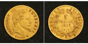 5 Franc Zweites Kaiserreich (1852-1870) Gold Napoleon III (1808-1873)