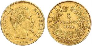 5 Franc Zweites Kaiserreich (1852-1870) Gold Napoleon III (1808-1873)