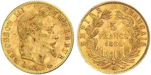 5 Franc Zweites Kaiserreich (1852-1870) Gold Napoleon III (1808-1873)