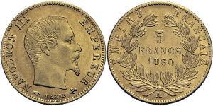 5 Franc Zweites Kaiserreich (1852-1870) Gold Napoleon III (1808-1873)