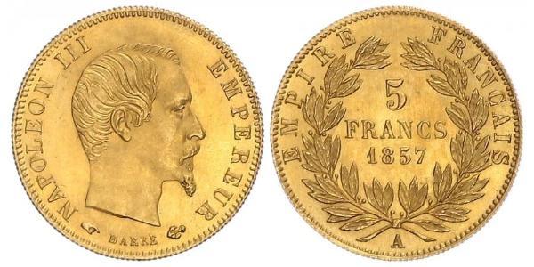 5 Franc Zweites Kaiserreich (1852-1870) Gold Napoleon III (1808-1873)