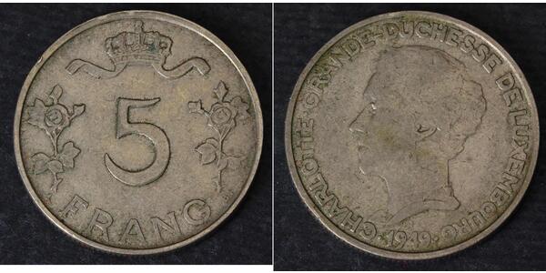 5 Franc Luxemburg Kupfer/Nickel 