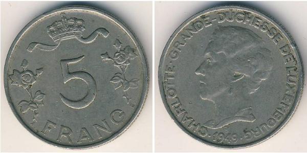 5 Franc Luxemburg Kupfer/Nickel 