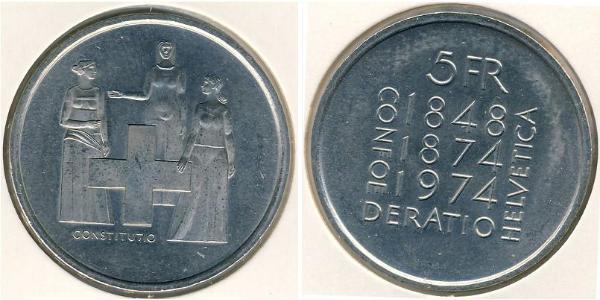 5 Franc Schweiz Kupfer/Nickel 