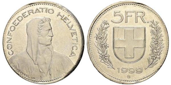 5 Franc Schweiz Kupfer/Nickel 