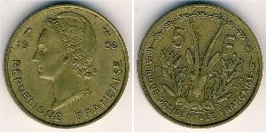 5 Franc French West Africa (1895-1958) Latón 