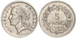 5 Franc Terza Repubblica francese (1870-1940)  Nichel 