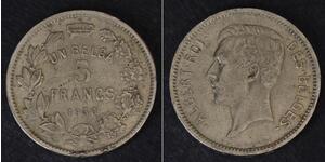 5 Franc Belgien Nickel Albert I. (Belgien) (1875 - 1934)
