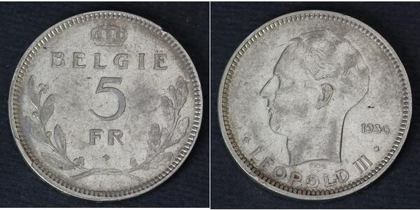 5 Franc Belgien Nickel Leopold III. (Belgien)