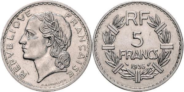 5 Franc Dritte Französische Republik (1870-1940)  Nickel 