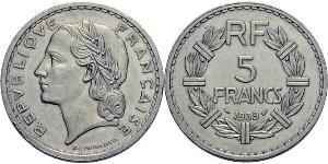 5 Franc French Third Republic (1870-1940)  Nickel 