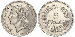 5 Franc Tercera República Francesa (1870-1940)  Níquel 