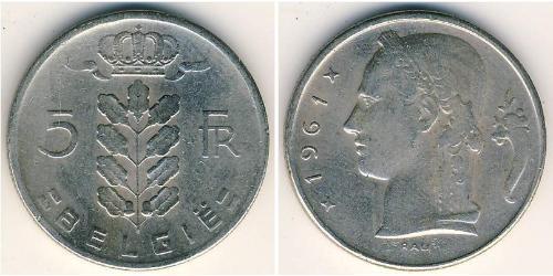 5 Franc Bélgica Níquel/Cobre 