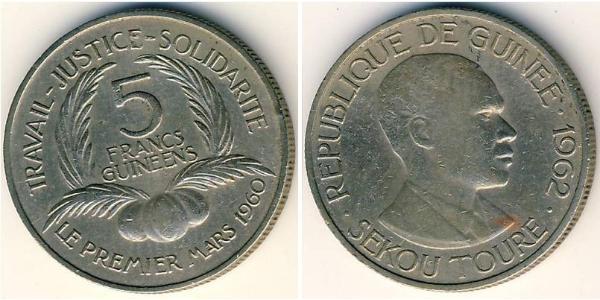 5 Franc Guinea Níquel/Cobre 