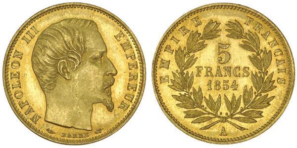 5 Franc Second Empire (1852-1870) Or Napoleon III (1808-1873)