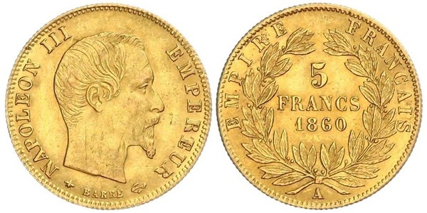 5 Franc Second Empire (1852-1870) Or Napoleon III (1808-1873)