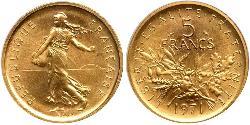 5 Franc Quinta Repubblica francese (1958 - ) Oro 