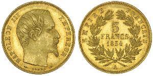 5 Franc Secondo Impero francese (1852-1870) Oro Napoleone III (1808-1873)