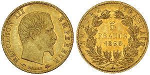 5 Franc Secondo Impero francese (1852-1870) Oro Napoleone III (1808-1873)
