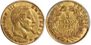 5 Franc Secondo Impero francese (1852-1870) Oro Napoleone III (1808-1873)