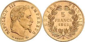 5 Franc Secondo Impero francese (1852-1870) Oro Napoleone III (1808-1873)