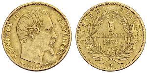 5 Franc Secondo Impero francese (1852-1870) Oro Napoleone III (1808-1873)