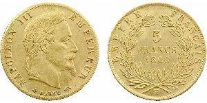 5 Franc Secondo Impero francese (1852-1870) Oro Napoleone III (1808-1873)