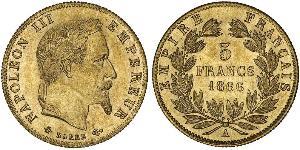 5 Franc Segundo Imperio francés (1852-1870) Oro Napoleon III (1808-1873)