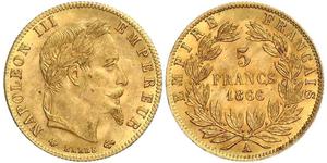 5 Franc Segundo Imperio francés (1852-1870) Oro Napoleon III (1808-1873)