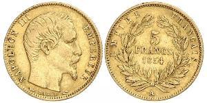 5 Franc Segundo Imperio francés (1852-1870) Oro Napoleon III (1808-1873)