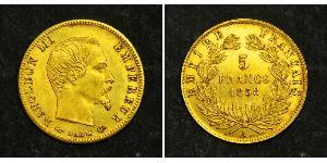 5 Franc Segundo Imperio francés (1852-1870) Oro Napoleon III (1808-1873)