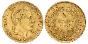 5 Franc Segundo Imperio francés (1852-1870) Oro Napoleon III (1808-1873)