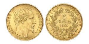 5 Franc Segundo Imperio francés (1852-1870) Oro Napoleon III (1808-1873)