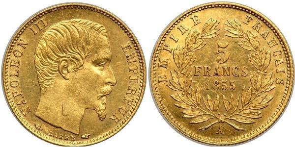 5 Franc Segundo Imperio francés (1852-1870) Oro Napoleon III (1808-1873)